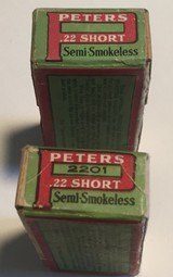 Peters 2 P/C .22 Short Cartridge Box - Factory Sealed (3) Boxes - 2 of 3