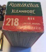 N.O.S. Remington .218 Bee - 46 Grain Hollow Point - 2 of 2