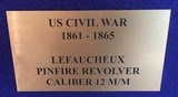 Civil War Model 1858 Lefaucheux 12 m/m Officers Revolver – Nickel Plated - 2 of 5