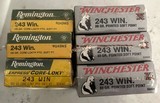 (6) Full Boxes - .243 Winchester - New Manufacture - (120) Cartridges Winchester & Remington