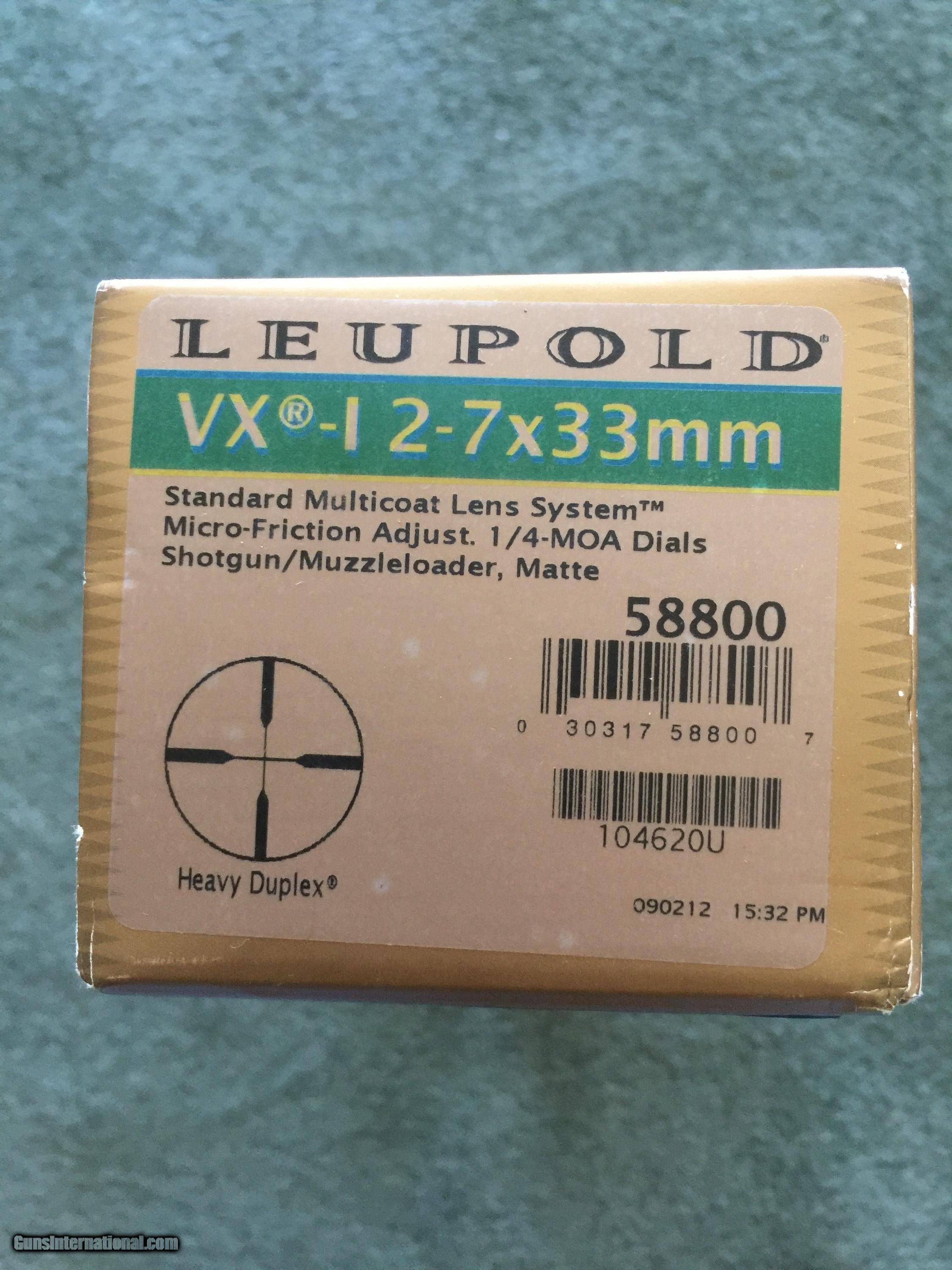 Leupold 2-7 x 33 Shotgun/Muzzle Loader Scope