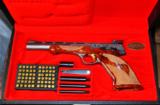 Factory Engraved Browning .22 LR Renaissance Medalist Target Pistol & Case 1 of 382 Made - 1 of 12