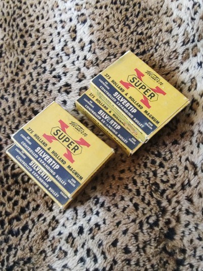 Antique Winchester 375 H&H 300 GR Silvertip factory ammo - Image 2 of 4