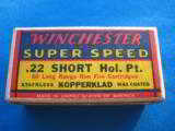 Winchester Super Speed 22 Short HP K2215R Full Box - 1 of 9