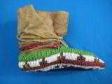Sioux Beaded Child Mocassins 1880's Ceremonial - 9 of 12