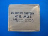 Winchester .410 Cartridge Box Sealed U.S. Military Aluminum Shells #6 Shot