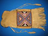 Mandan Sioux Beaded Tobacco Bag circa 1900 Original - 6 of 10