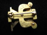 Skull & Bones 14kt Gold Fraternal Pin w/Seed Pearls - 4 of 10