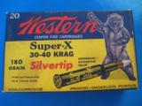 Western Super-X 30-40 Krag Silvertips Grizzly Box Full 180 Grain - 1 of 9