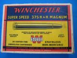 Winchester Super Speed 375 H&H Magnum Full Box 270 gr. SP - 2 of 10