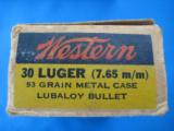 Western .30 Luger Target Cartridge Box 7.65 mm K Code Full - 3 of 9