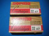 Norma 32 ACP 2 Full Boxes New Old Stock - 1 of 4