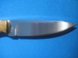 Custom Bird & Trout Knife by Robert Earl Barber Ivory Scrimshaw w/sheath - 4 of 16