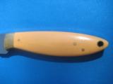 Custom Bird & Trout Knife by Robert Earl Barber Ivory Scrimshaw w/sheath - 7 of 16