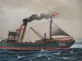 Alexander Harwood Painting The Steam Trawler John Fitzgerald - 5 of 8