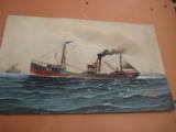 Alexander Harwood Painting The Steam Trawler John Fitzgerald - 6 of 8