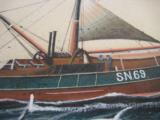 Alexander Harwood Painting The Steam Trawler John Fitzgerald - 8 of 8