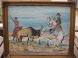 Harry G. Bentz Painting Oil on Board Montana Folk Art