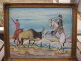 Harry G. Bentz Painting Oil on Board Montana Folk Art - 3 of 7