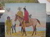 Harry G. Bentz Painting Oil on Board Montana Folk Art - 1 of 6