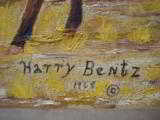Harry G. Bentz Painting Oil on Board Montana Folk Art - 2 of 6