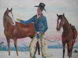 Harry G. Bentz Original Oil Painting Montana Folk Art - 7 of 8