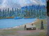 Harry G. Bentz Oil Painting Montana Folk Art - 4 of 6