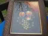 Still Life Pastel Painting "Grapes & Peaches" by Frans Johan Hagland with Prov. Gilligans Ranch Green River, Wyoming - 2 of 8