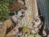 Antique India Mughal Miniature Painting Royal Couple in Palace on Ivory circa 1850 - 5 of 6