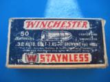 Winchester 32 Auto Staynless Pre War Cartridge Box - 2 of 8