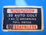 Winchester 32 Auto Staynless Pre War Cartridge Box - 3 of 8