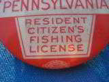 Pennsylvania State Resident Fishing License Button 1939 - 2 of 4