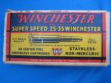Winchester Super Speed 25-35 wcf Cartridge Box Full Pre-War K Code - 2 of 9