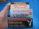 7mm Rem. Magnum Ammo 3 Boxes 2 Winchester 1 Federal - 1 of 1