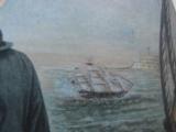 Civil War Naval Painting Full Plate Fort Sumter Signed - 11 of 13