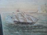 Civil War Naval Painting Full Plate Fort Sumter Signed - 7 of 13