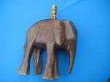 African Elephant Carving with Ivory Effigy