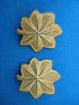 U.S. Army Rank Major Oak Leaves Sterling w/Gold Wash Circa World War 1 - 1 of 4