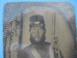 Civil War Tintype Photograph 1/4 Plate Soldier with Musket and Bayonet - 2 of 6