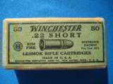 Winchester 22 Short Lesmok Rifle Cartridge Box 2 pc. Sealed K2254R - 1 of 7