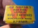 Winchester 22 Short Lesmok Rifle Cartridge Box 2 pc. Sealed K2254R - 5 of 7