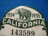 California Button Hunting Resident License 1934-1935 - 5 of 6
