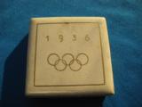 Original 1936 Olympic Games German Commemorative Silver Medal w/original box - 1 of 17