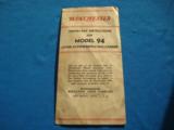 Winchester Model 94 Instruction Bi-Fold Booklet Original - 1 of 3