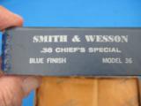 Smith & Wesson Model 36 No Dash Chiefs Special 38 Spl. Blue w/Box Manual Cleaning Kit Screwdriver - 3 of 23