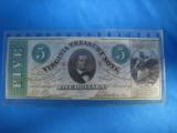 Virginia Treasury Note $5 Richmond 1862 Mint Crisp Example - 1 of 11