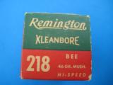 Remington Kleanbore 218 Bee 46 grain Mushroom HP Full Box - 3 of 9
