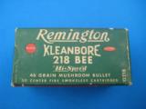 Remington Kleanbore 218 Bee 46 grain Mushroom HP Full Box - 1 of 9