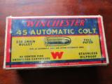 Winchester 45 Auto Colt Cartridge Box Full Patch 230 Grain Staynless - 2 of 8