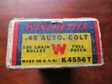 Winchester 45 Auto Colt Cartridge Box Full Patch 230 Grain Staynless - 3 of 8